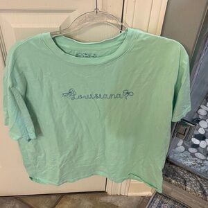 State of Mind Light Green Tee with Blue Script